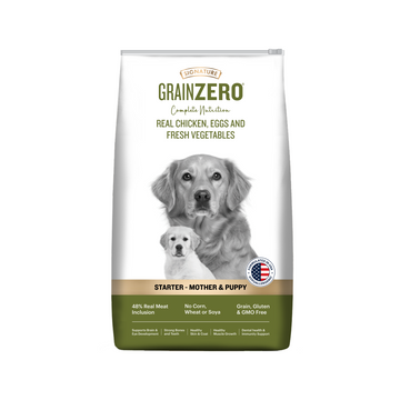 Signature Grain Zero Real Chicken, Egg and Vegetables Mother and Puppy Starter Dog Dry Food