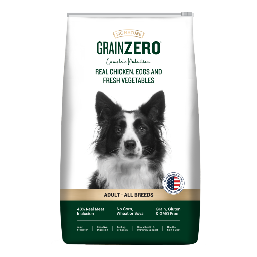 Signature Grain Zero Real Chicken, Egg and Vegetables Adult Dog Dry Food