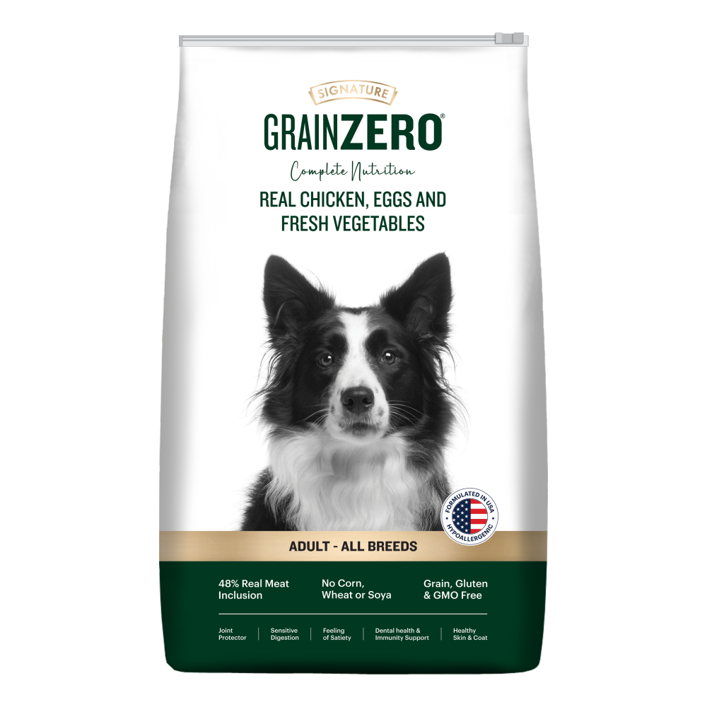 Signature Grain Zero Real Chicken, Egg and Vegetables Adult Dog Dry Food