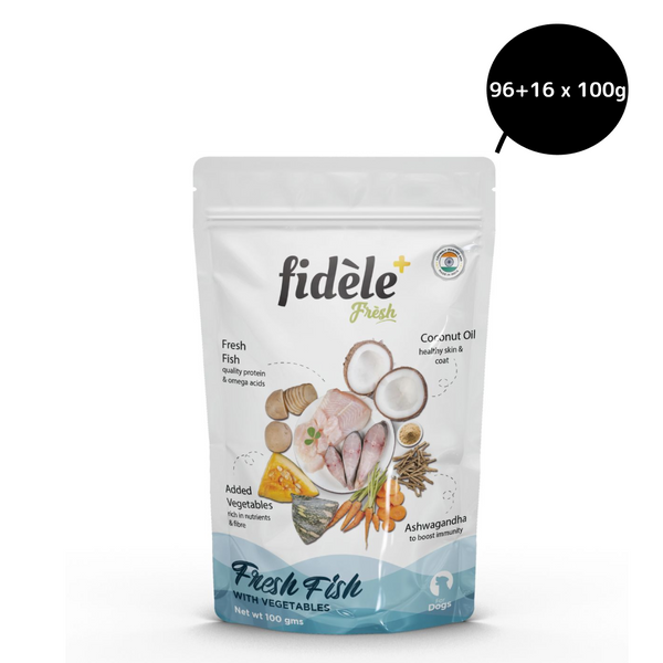 Fidele Plus Fresh Fish with Vegetables Dog Wet Food