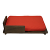 FurryLiving Barkly Bed with Cushion for Dogs (Dark Brown/Red Cushion) Dogs-Furniture FurryLiving Dropship