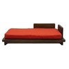FurryLiving Barkly Bed with Cushion for Dogs (Dark Brown/Red Cushion) Dogs-Furniture FurryLiving Dropship 33x21x9in