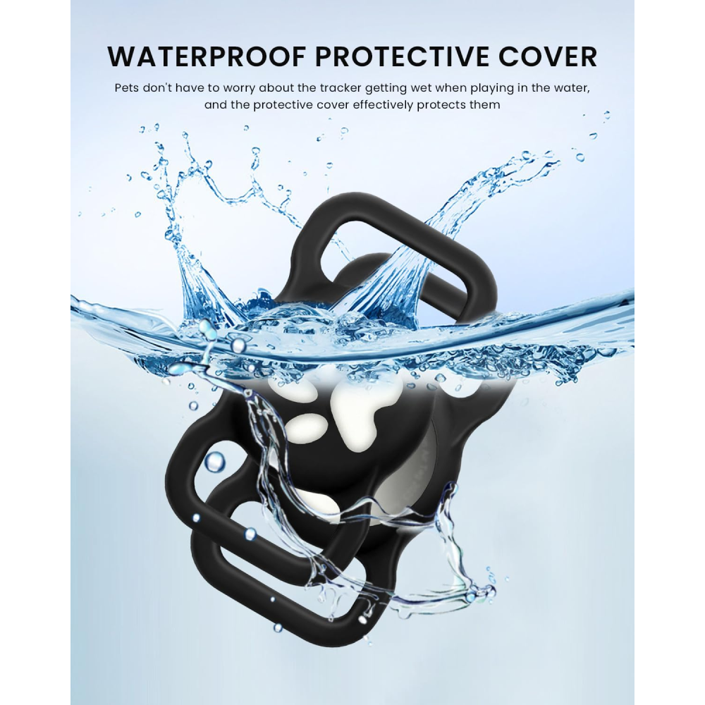 Qpets Waterproof Silicon Air Tag Hodler for Dogs and Cats