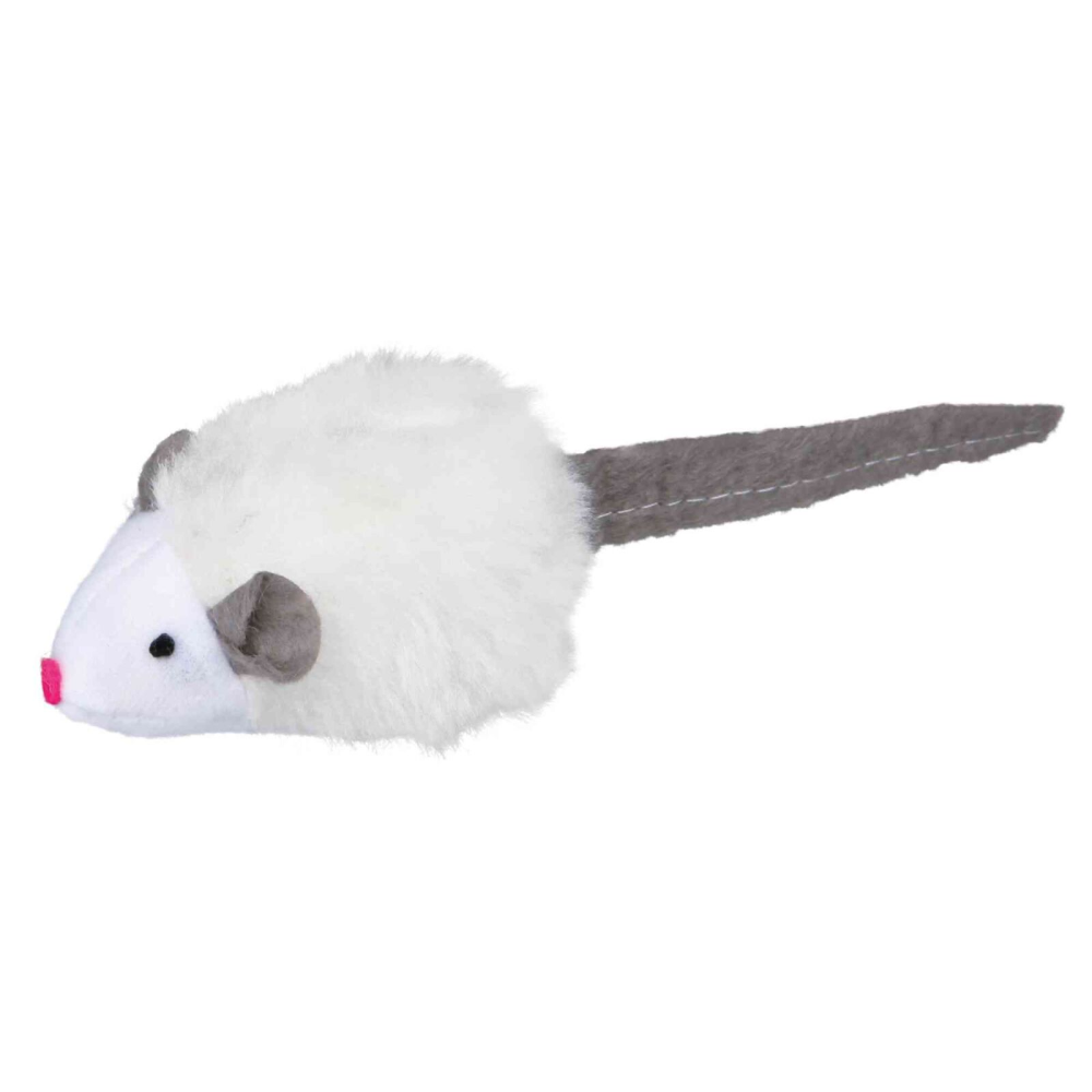 Trixie Microchip Mouse Catnip Plush Toy for Cats (White) Cats-Toys Trixie 6cm