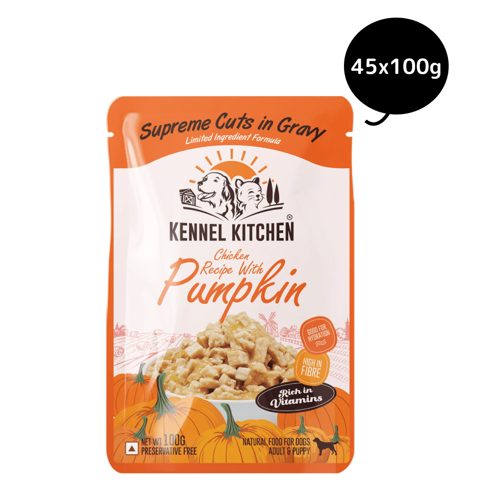 Kennel Kitchen Supreme Cuts in Gravy Chicken Recipe with Pumpkin Puppy & Adult Dog Wet Food (All Life Stage)