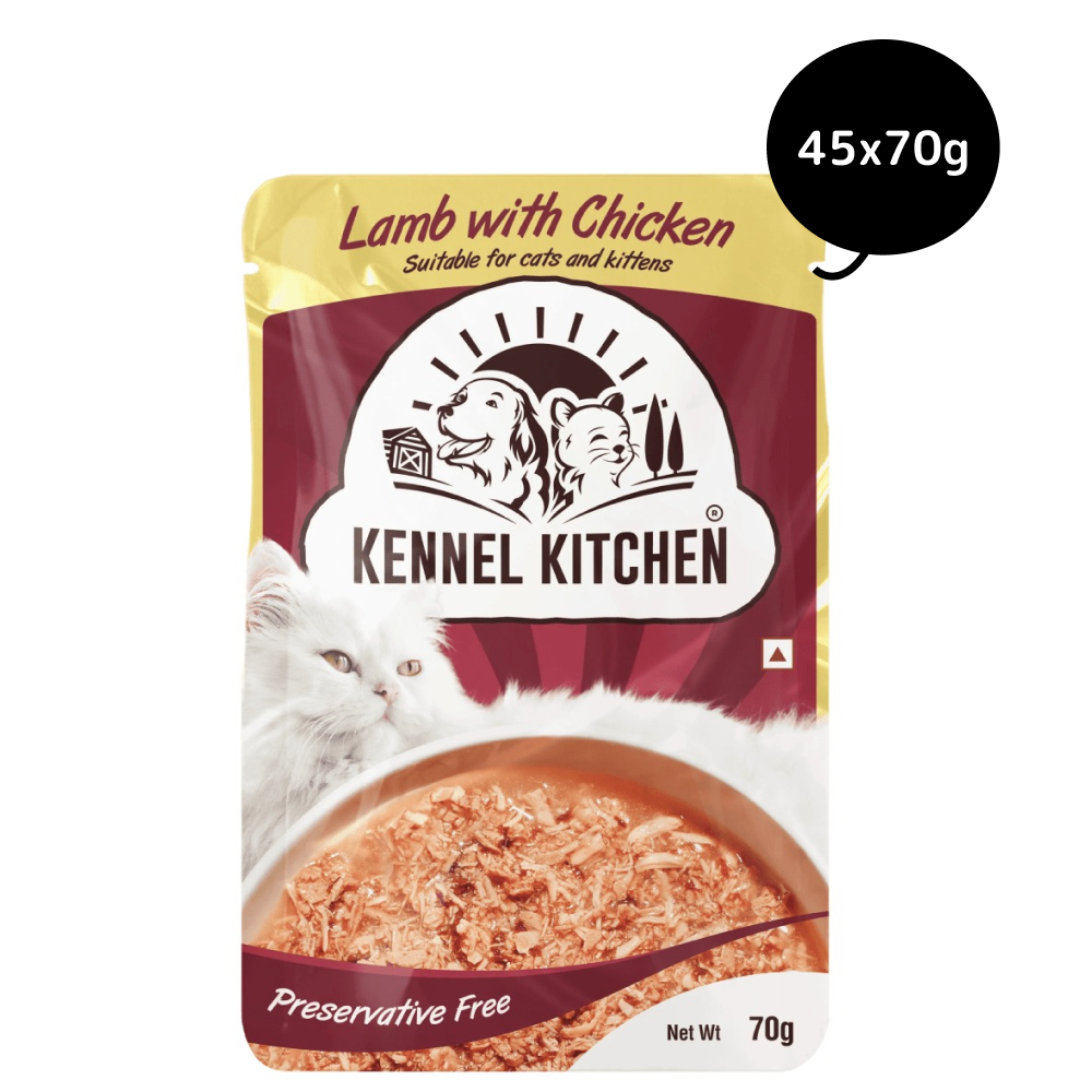 Kennel Kitchen Lamb with Chicken Shreds in Gravy Kitten and Adult Cat Wet Food (All Life Stage)