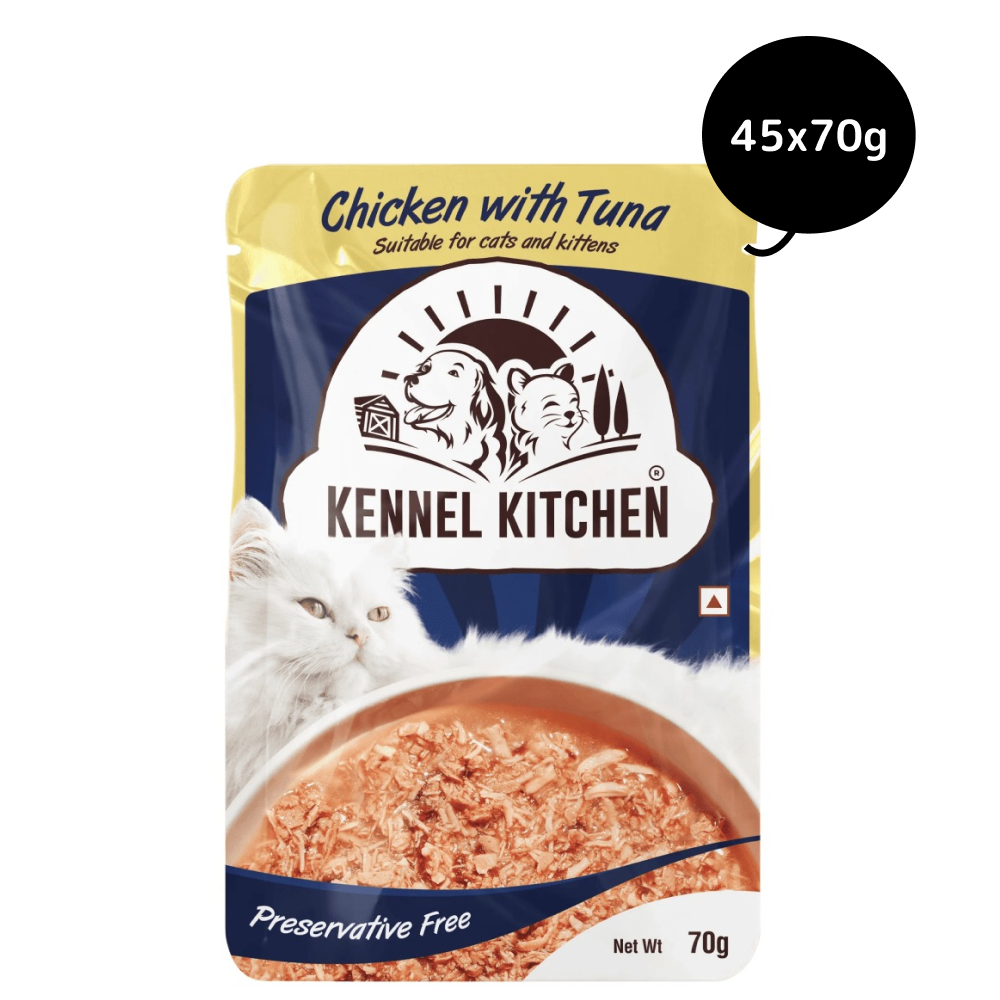 Kennel Kitchen Chicken with Tuna Shreds in Gravy Kitten & Adult Cat Wet Food (All Life Stage)