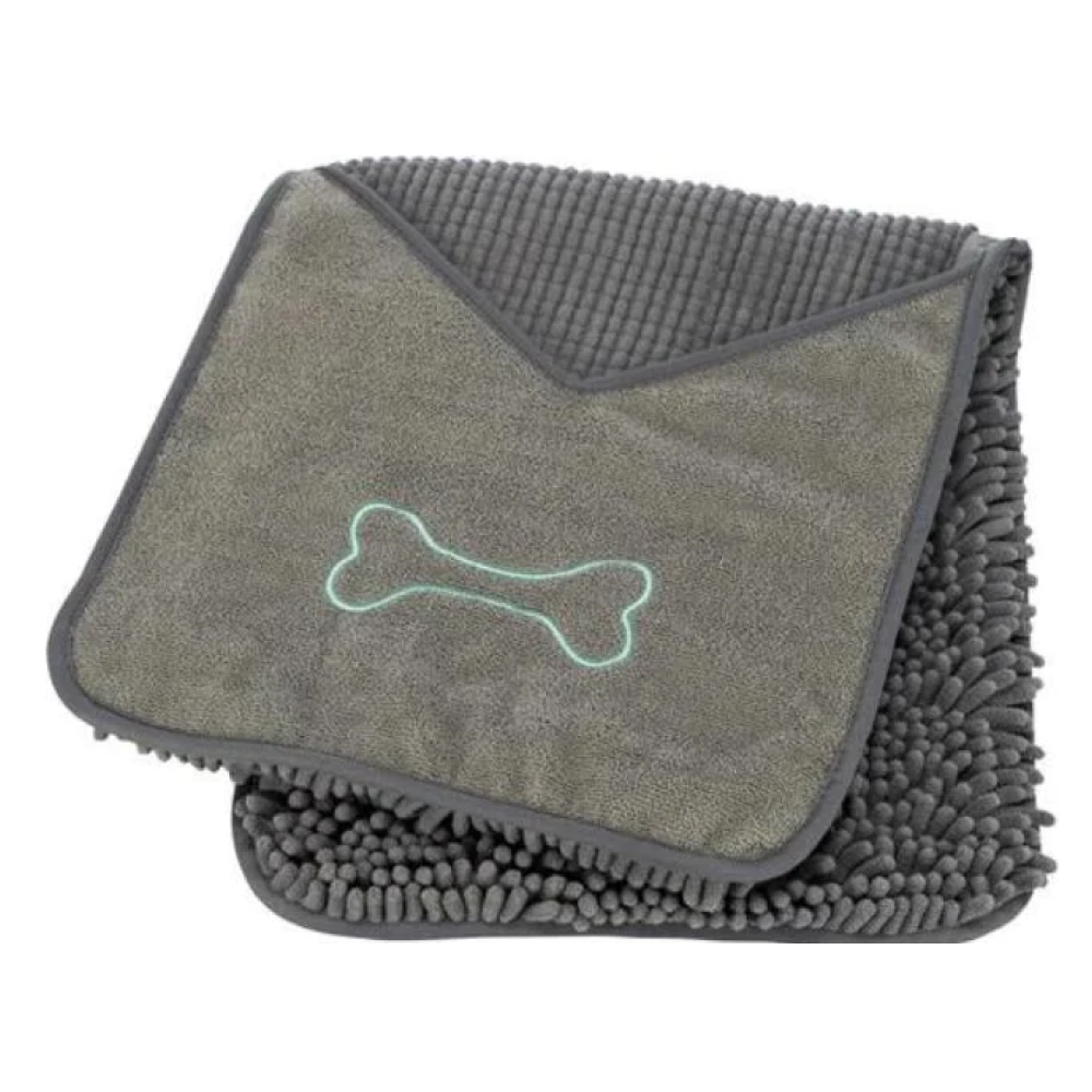 Trixie Towel with Mitt Pockets Microfibre for Dogs and Cats (Grey)