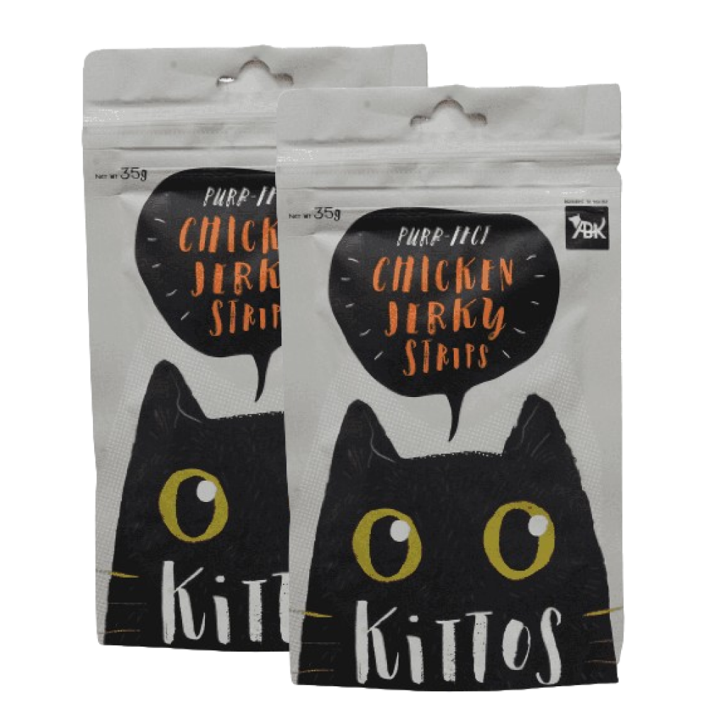 Kittos Purr Fect Chicken Jerky Strips Cat Treats Cats-Treats & Others Kittos 2x35g