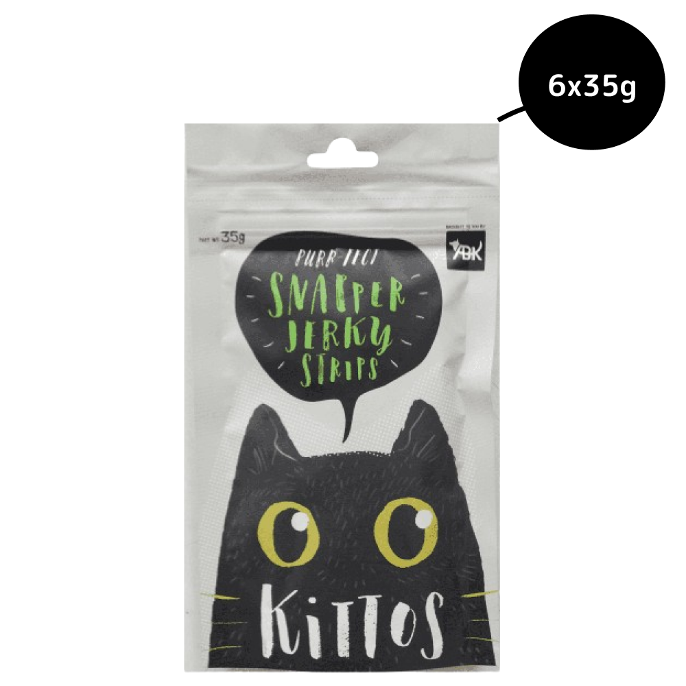 Kittos Purr Fect Snapper Jerky Strips Cat Treats