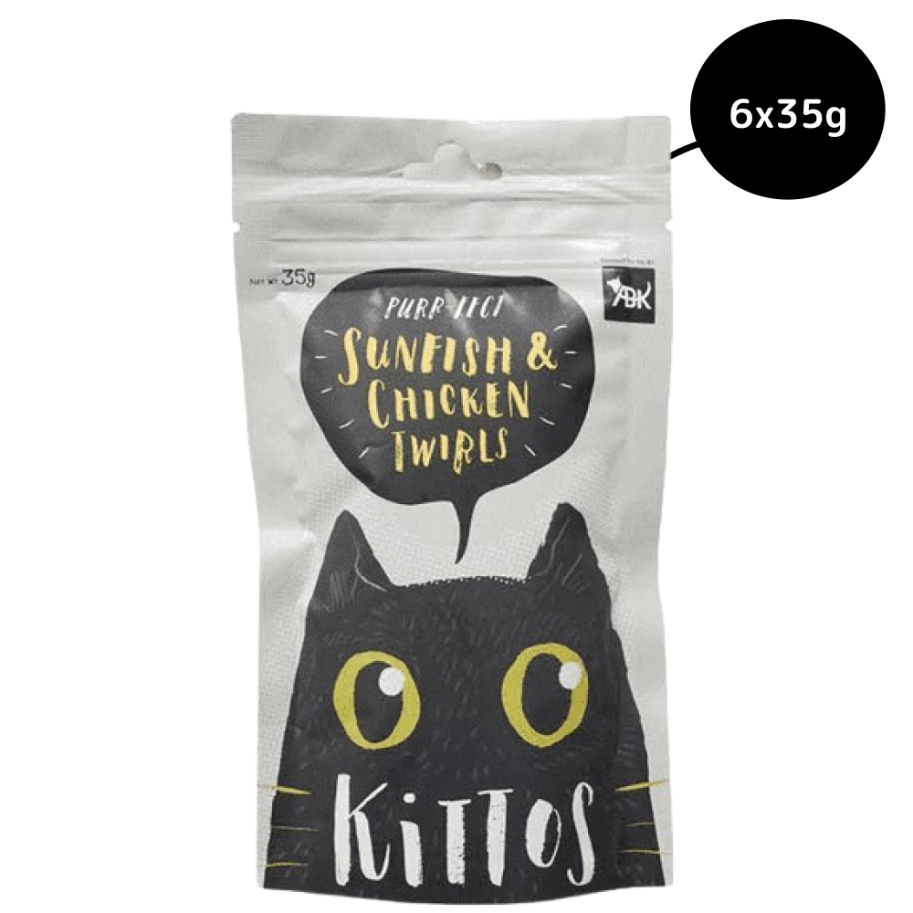 Kittos Purr Fect Sunfish Chicken and Twirls Cat Treats Cats-Treats & Others Kittos 6x35g