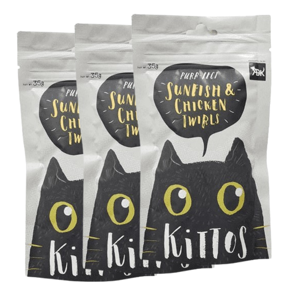 Kittos Purr Fect Sunfish Chicken and Twirls Cat Treats Cats-Treats & Others Kittos 3x35g
