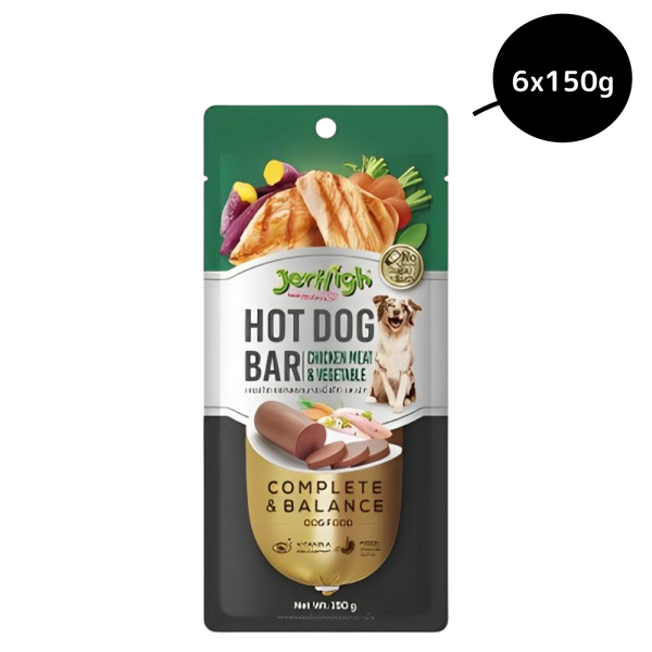 JerHigh Chicken & Vegetable Hot Dog Bar Dog Treats
