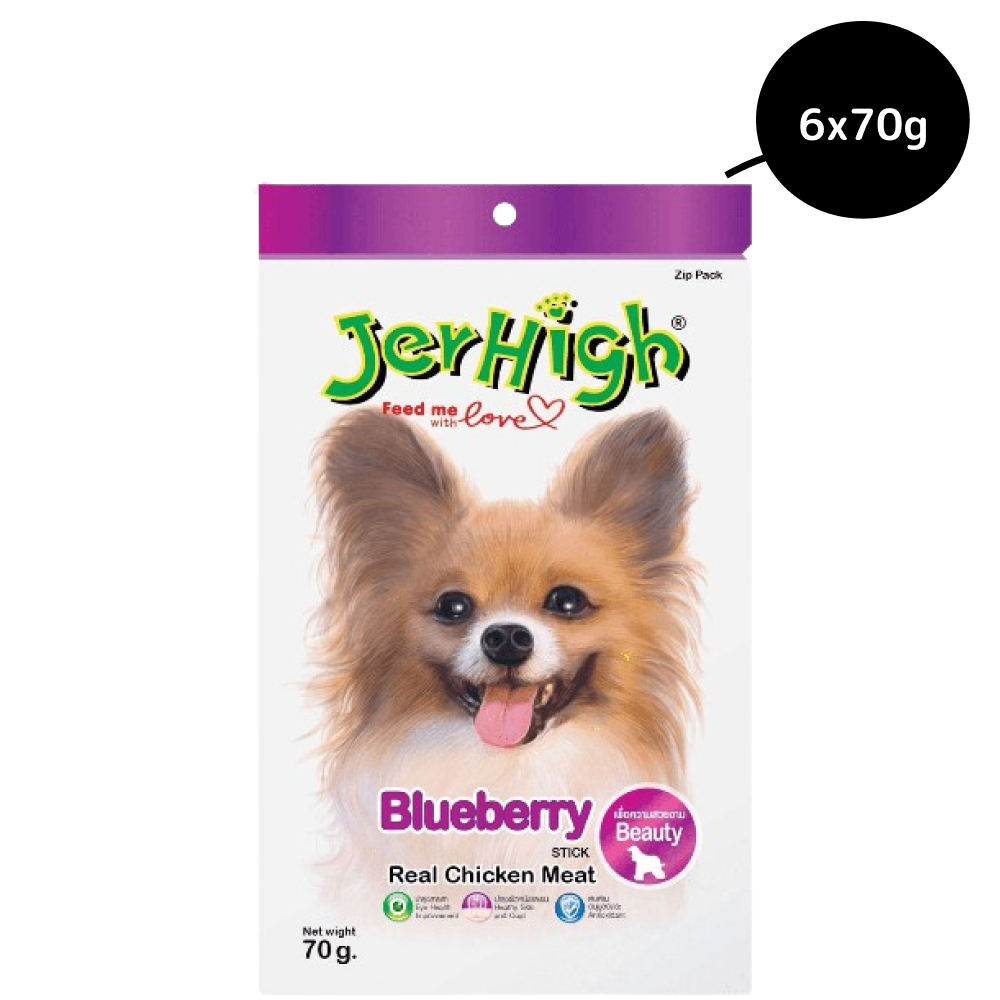 JerHigh Chicken Blueberry Dog Treat Dog Treats + Others Jerhigh 6x70g