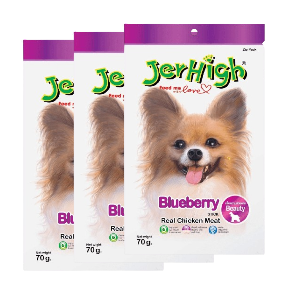 JerHigh Chicken Blueberry Dog Treat Dog Treats + Others Jerhigh 3x70g