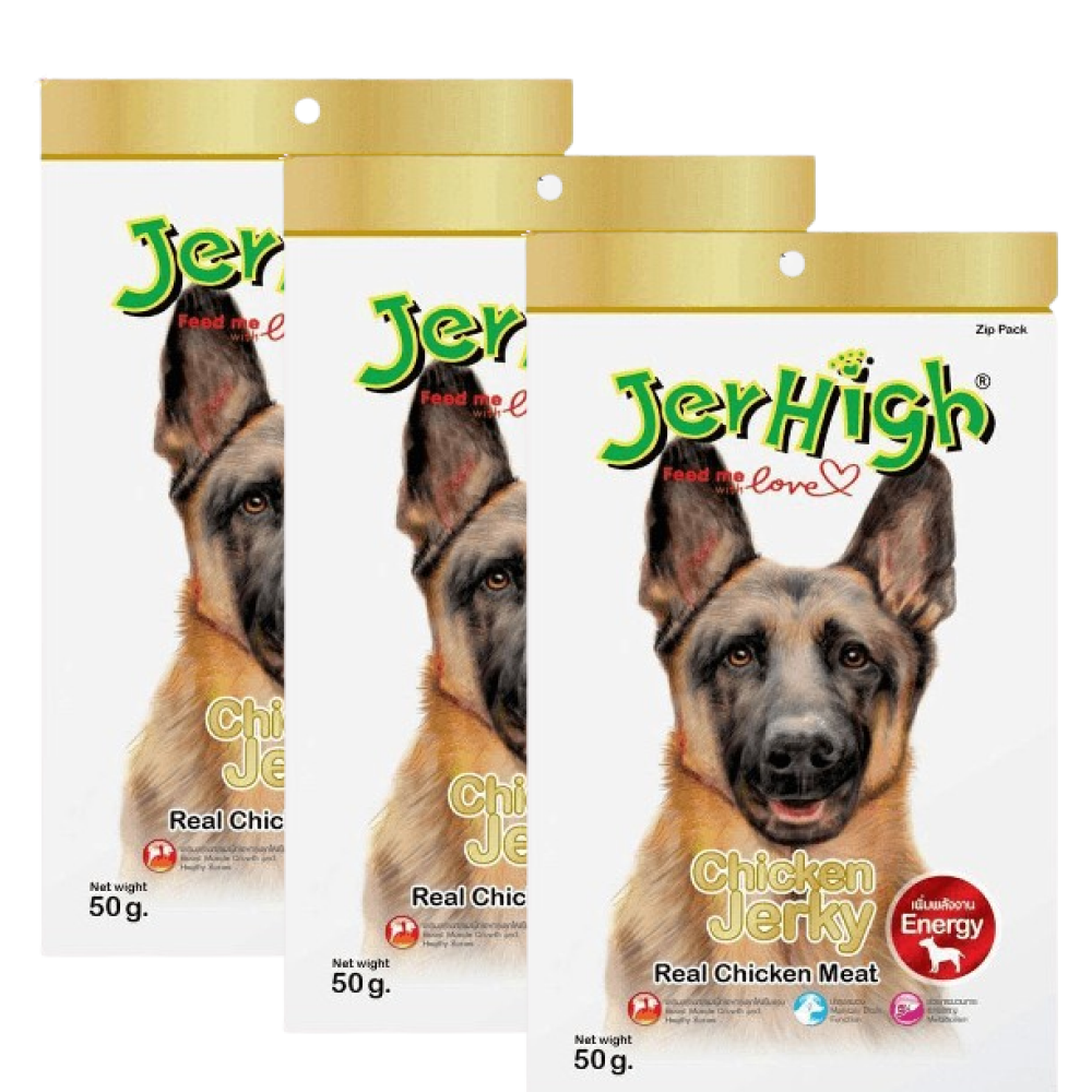 JerHigh Chicken Jerky Dog Treats Dog Treats + Others Jerhigh 3x50g