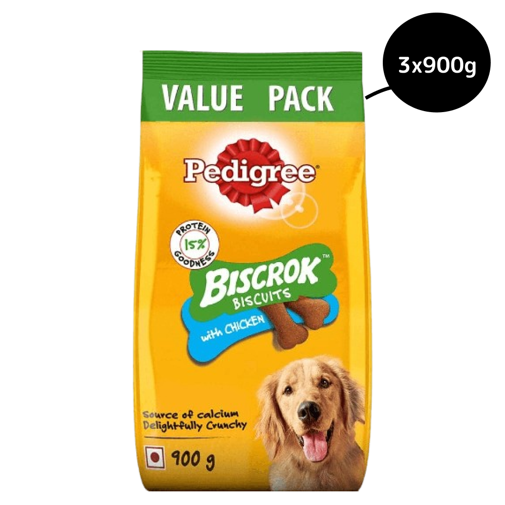 Buy Pedigree Chicken Flavour Biscrok Biscuits Dog Treats 900g