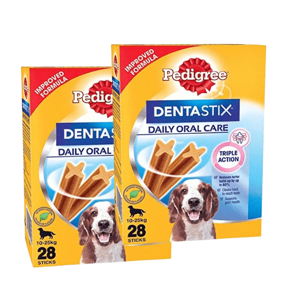 Pedigree Dentastix Oral Care for Adult (Medium Breed of 10 to 25 kg) Dog Treats Dog Treats + Others Pedigree 2x720g(56pcs)