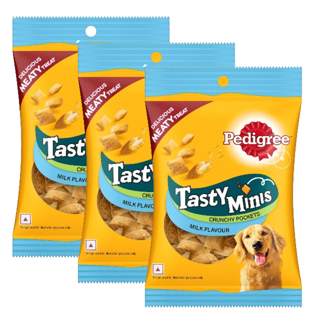 Pedigree Milk Flavour Tasty Minis Crunchy Pockets Dog Treats