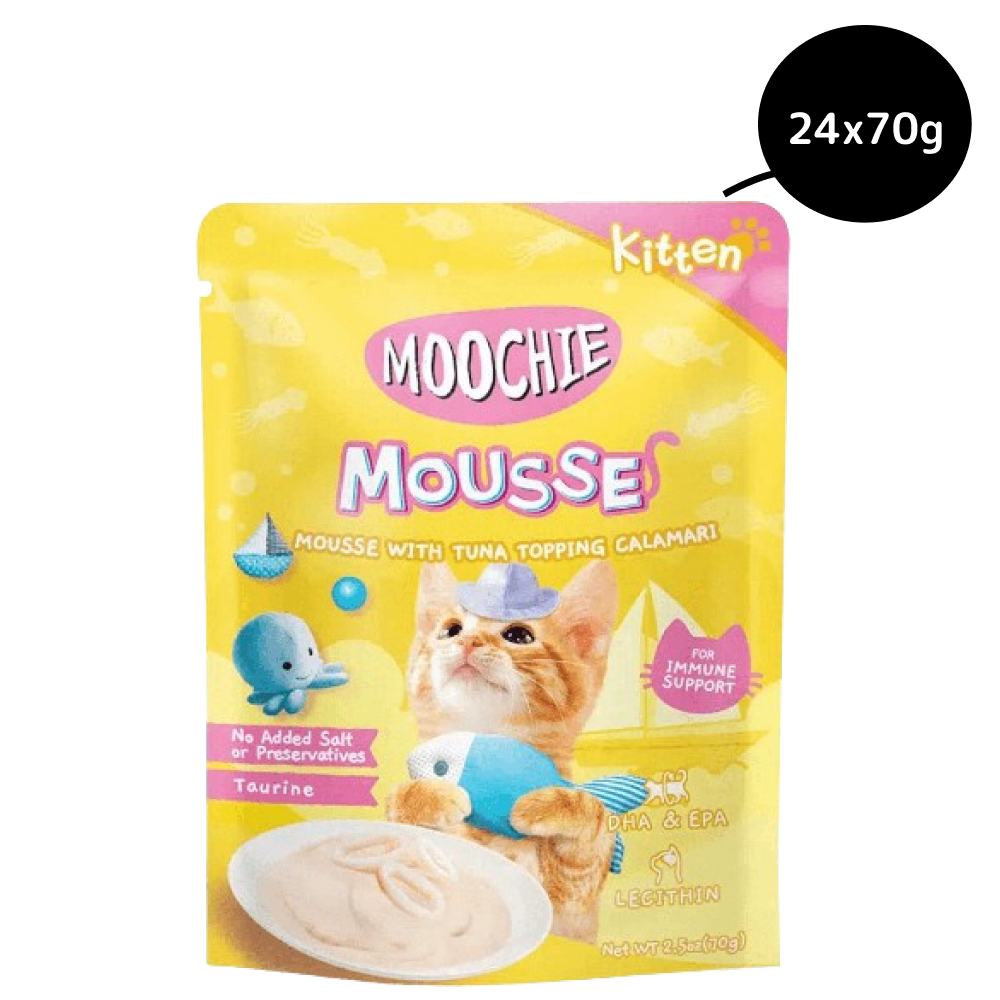 Moochie Mousse with Tuna Topping Calamari Cat Treats