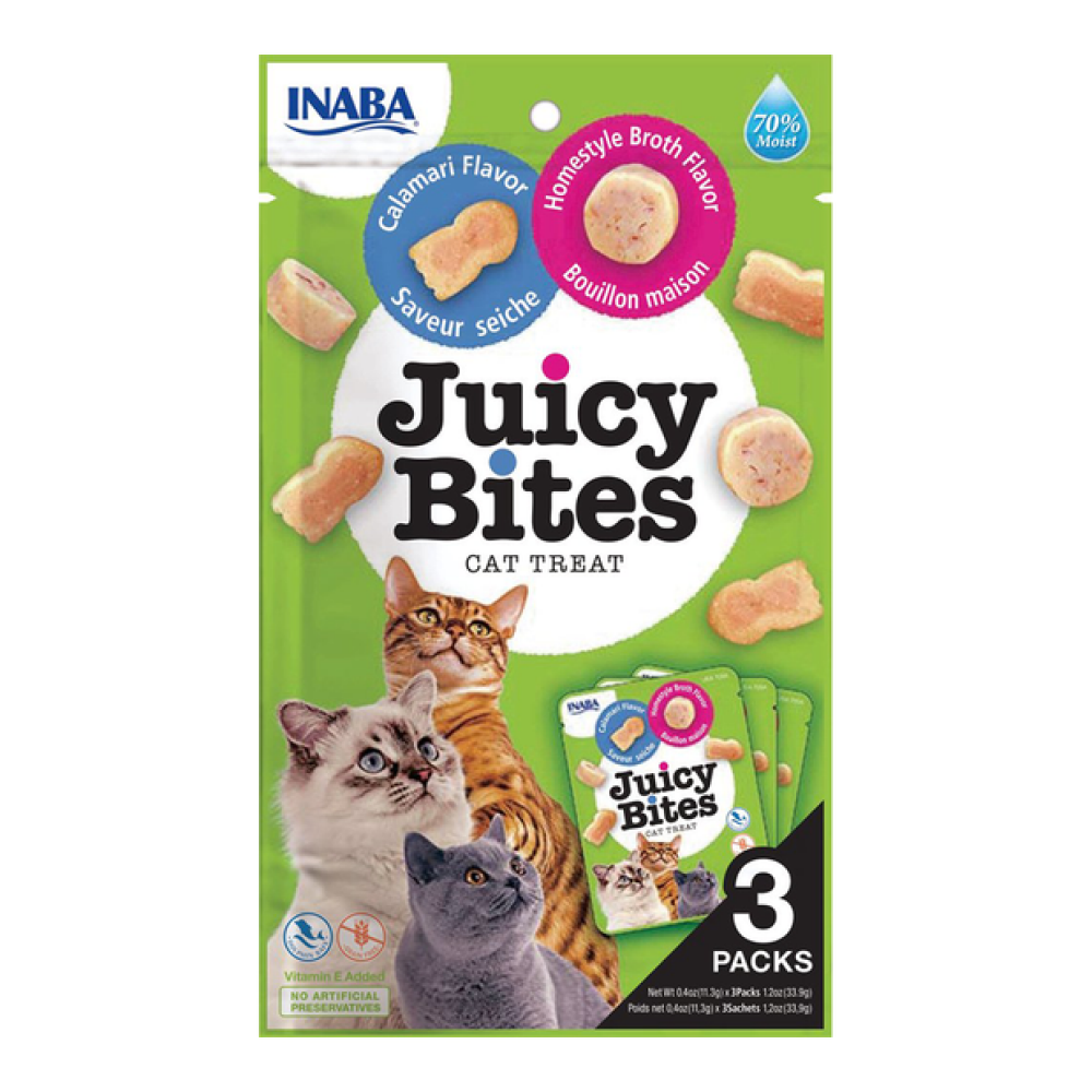 INABA Juicy Bites Homestyle Broth and Calamari Flavoured Cat Treats Cats-Treats & Others INABA 3x34g