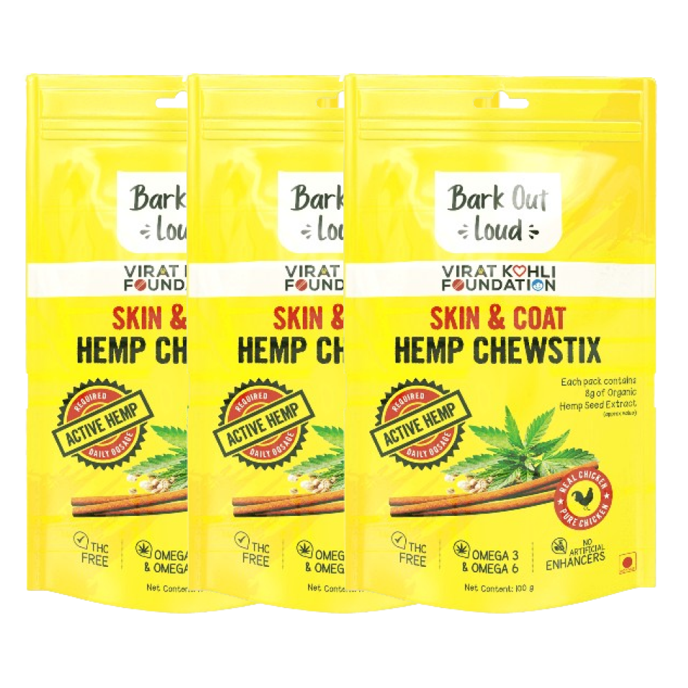 Bark Out Loud Skin & Coat Hemp Chew Stix for Dogs and Cats