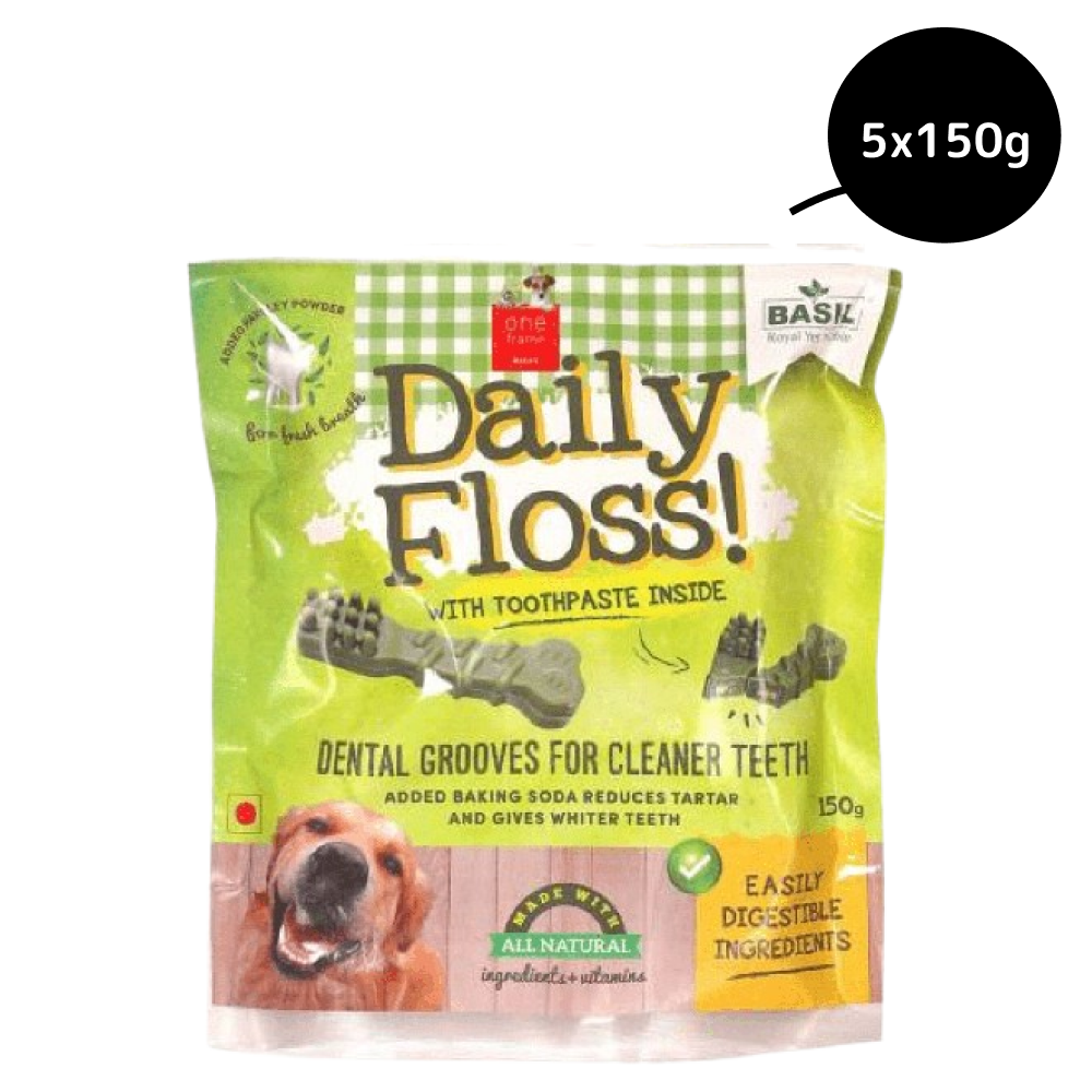 Basil Daily Floss with Toothpaste Stuffing Dog Treats
