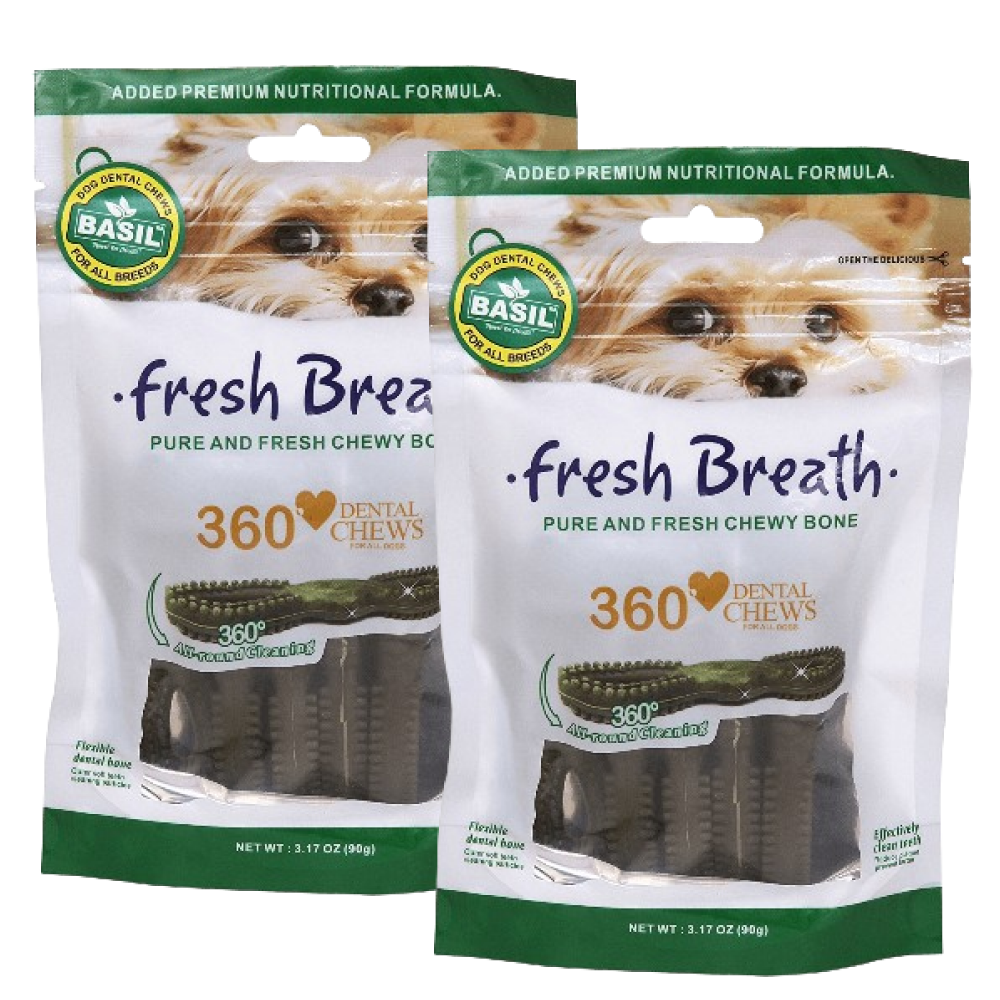 Basil Fresh Breath Chewy Bone Dog Treat