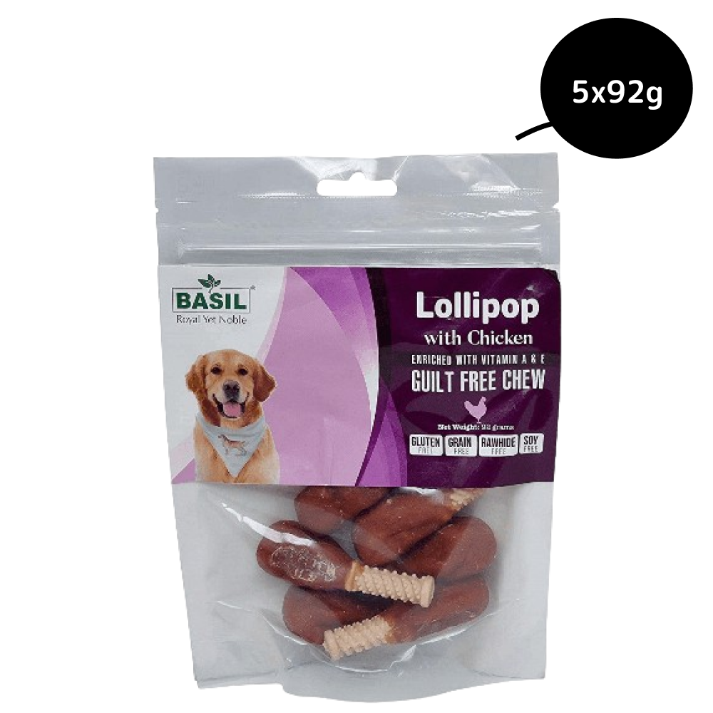 Basil Lollipop with Chicken Dog Chew Treat