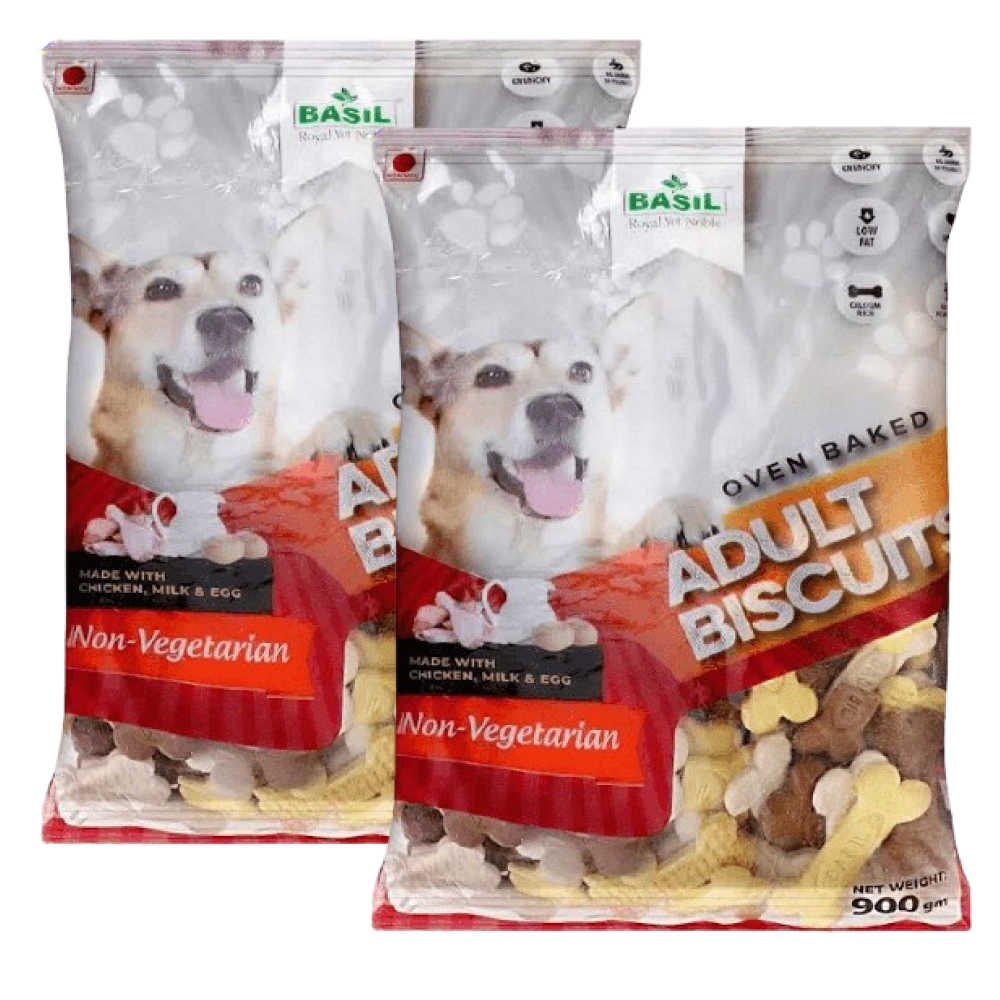 Basil Non Veg Bone Shaped Adult Dog Biscuits