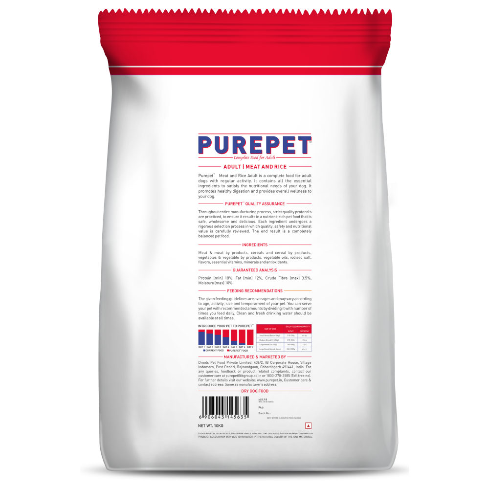 Purepet Meat and Rice Adult Dry Dog Food