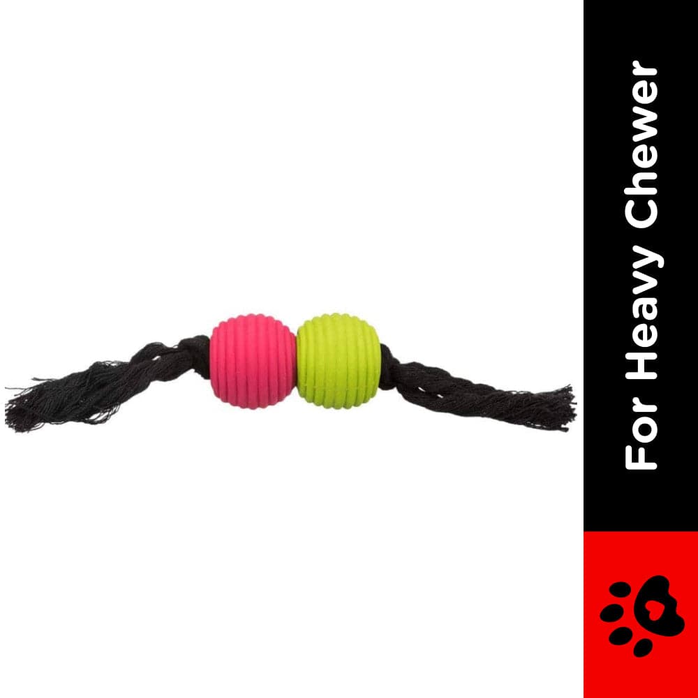 Trixie Playing Rope with Balls Latex/Cotton Toy for Dogs