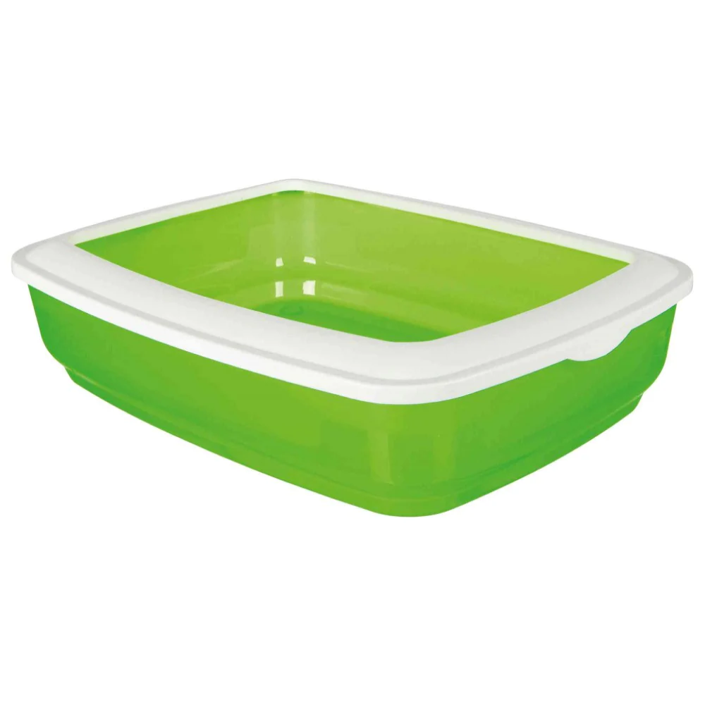 Trixie Brisko Litter Tray with Rim for Cats (Green) Litter Supplies Trixie 50x38x11cm