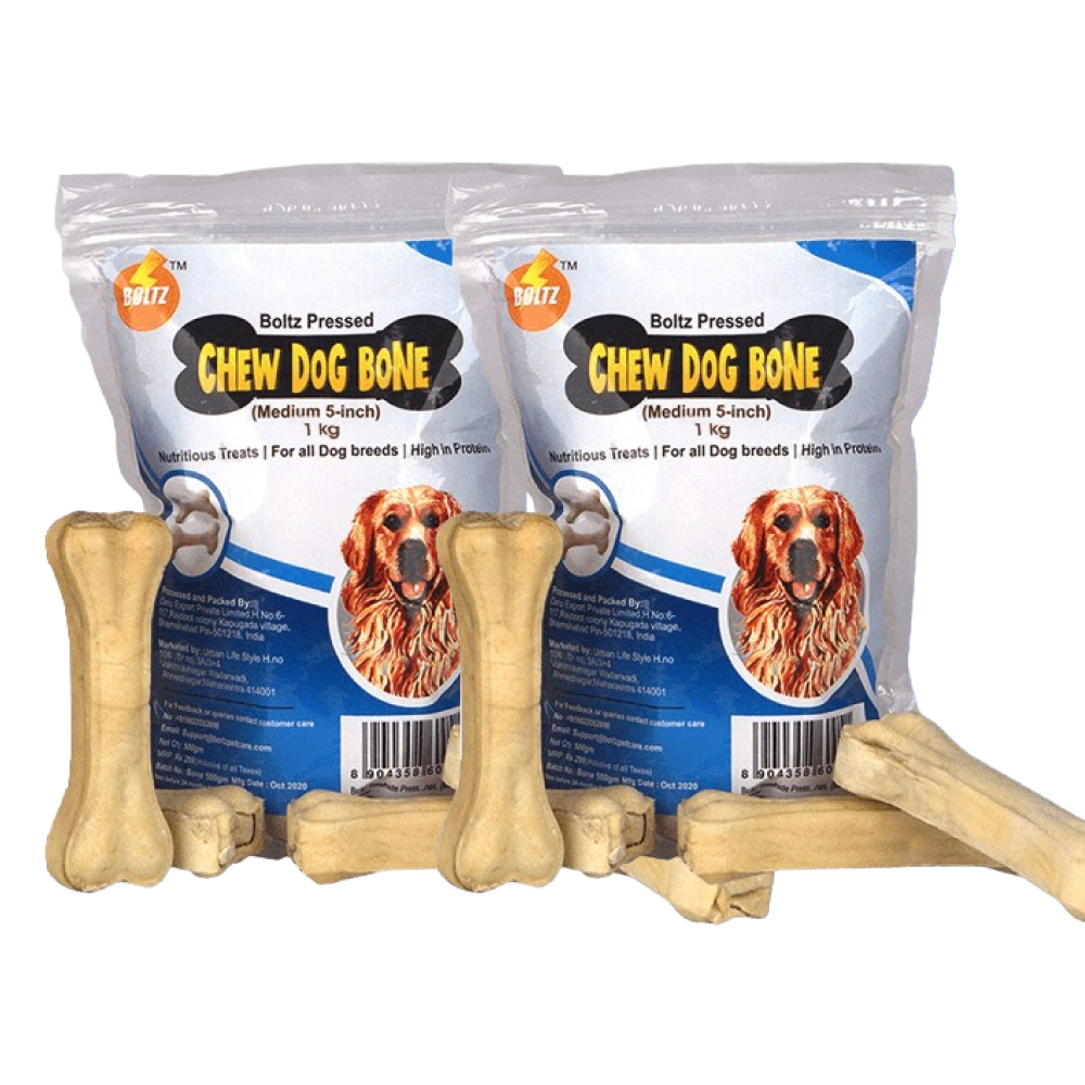 Boltz Rawhide Pressed Chew Bone Treat for Dogs