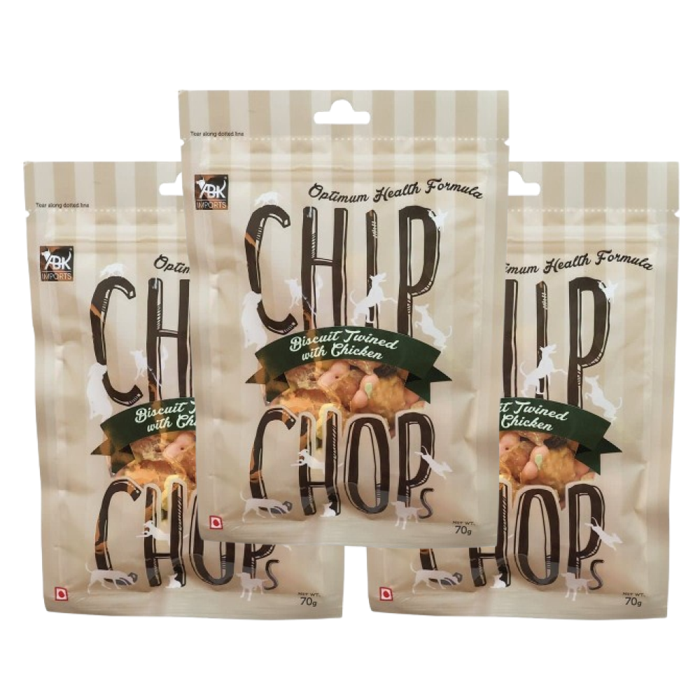 Chip Chops Biscuit Twined with Chicken Dog Treats Dog Treats + Others Chip Chops 3x70g