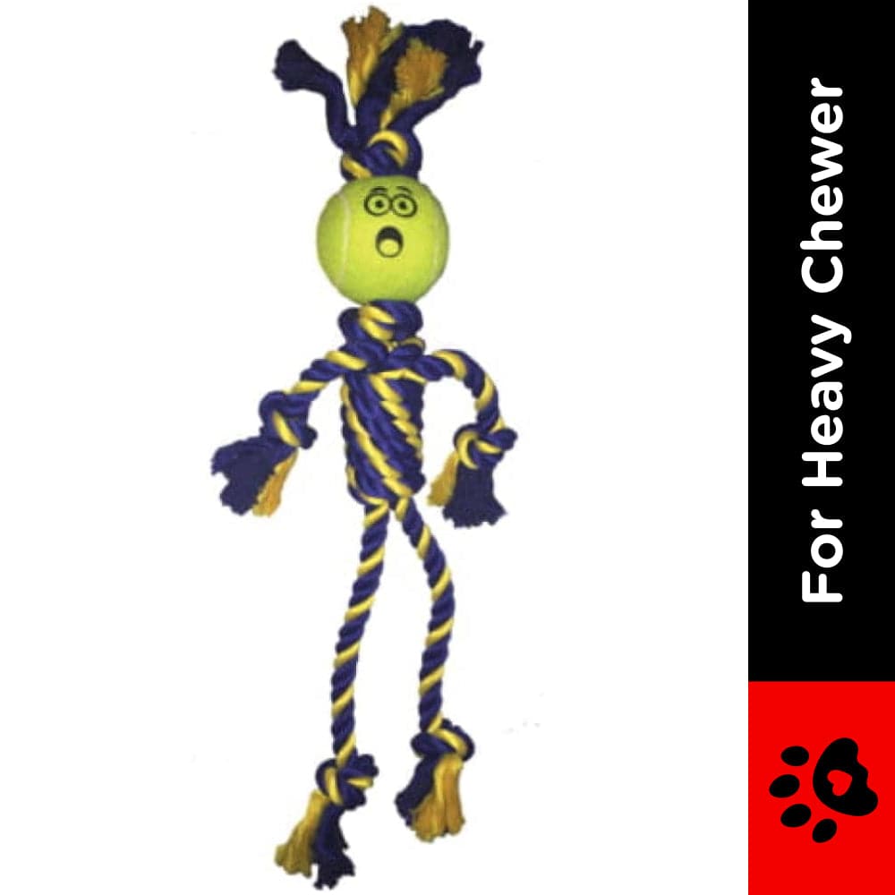 Petsport Braided Rope Rasta Man with Tennis Ball for Dogs