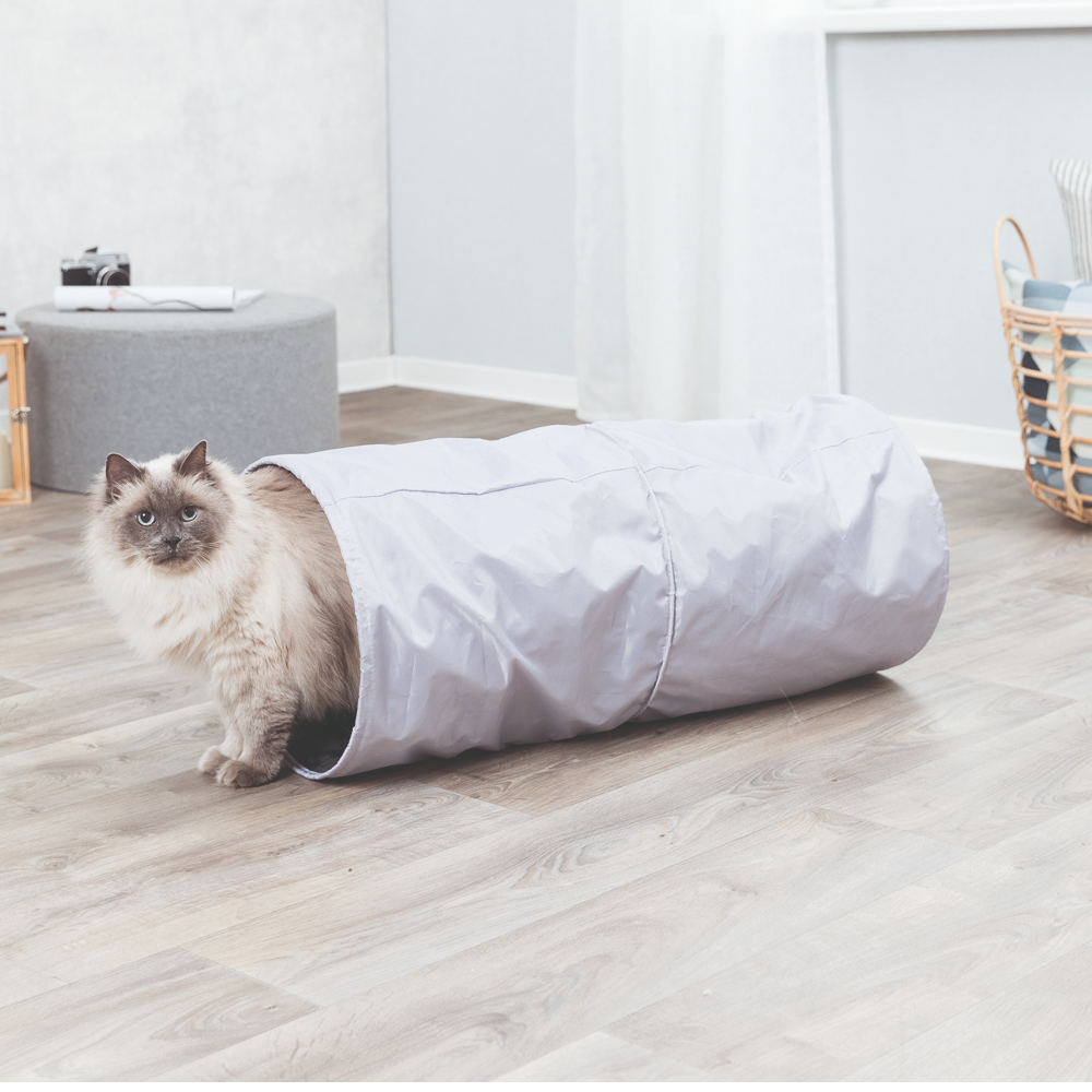 Trixie Playing Tunnel Toy for Cats (Grey) Cats-Toys Trixie XXL:35x85cm