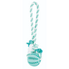 Trixie Denta Playing Rope with Fun Ball Mint Flavour Natural Rubber Toy for Dogs (Mint Green) Dogs-Toys Trixie 7/24cm