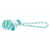 Trixie Denta Playing Rope with Fun Ball Mint Flavour Natural Rubber Toy for Dogs (Mint Green) Dogs-Toys Trixie