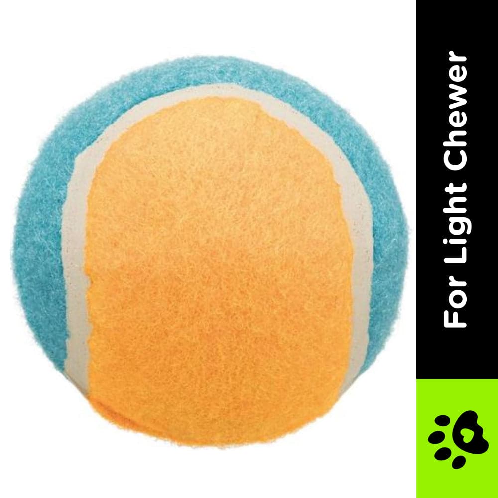 Trixie Tennis Ball Toy for Dogs and Cats (Orange/Sky Blue)