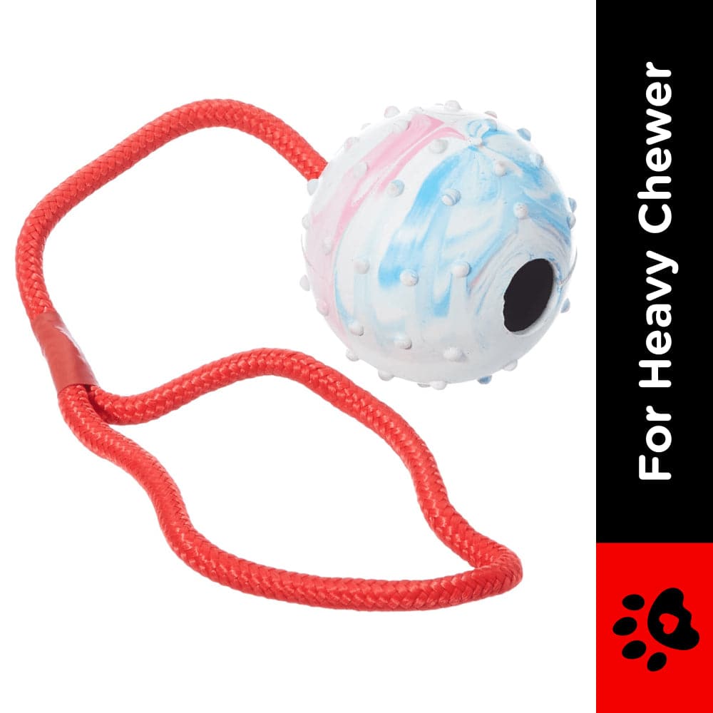 Trixie Ball on Rope Natural Rubber Toy for Dogs