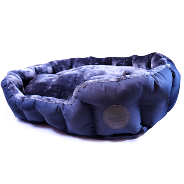 TopDog Premium Rib Stock Oval Lounger Bed for Dogs and Cats (Navy) (Get a Toy Free)