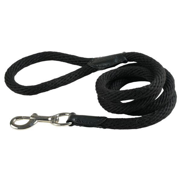 TopDog Premium Cotton Rope Leash for Dogs (Black)