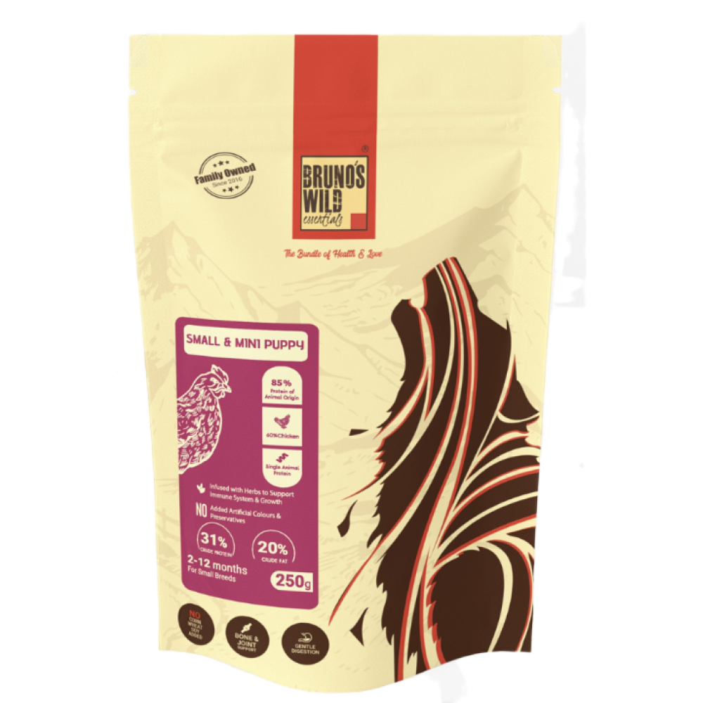 Bruno's Wild Essentials Small and Mini Puppy Dog Dry Food Dogs- Dry Food Bruno's Wild Essentials 250g
