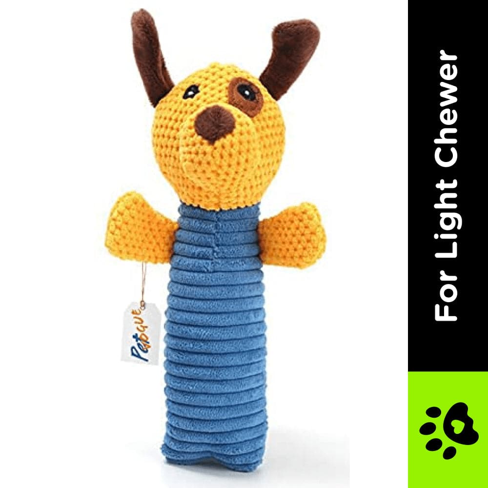 Pedigree Roasted Lamb Tasty Jerky Treat, Pet Vogue Dog-Shaped Plush Toy, & Trixie Hedgehog Ball Vinyl Toy Combo for Dogs