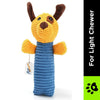 Pedigree Roasted Lamb Tasty Jerky Treat, Pet Vogue Dog-Shaped Plush Toy, & Trixie Hedgehog Ball Vinyl Toy Combo for Dogs