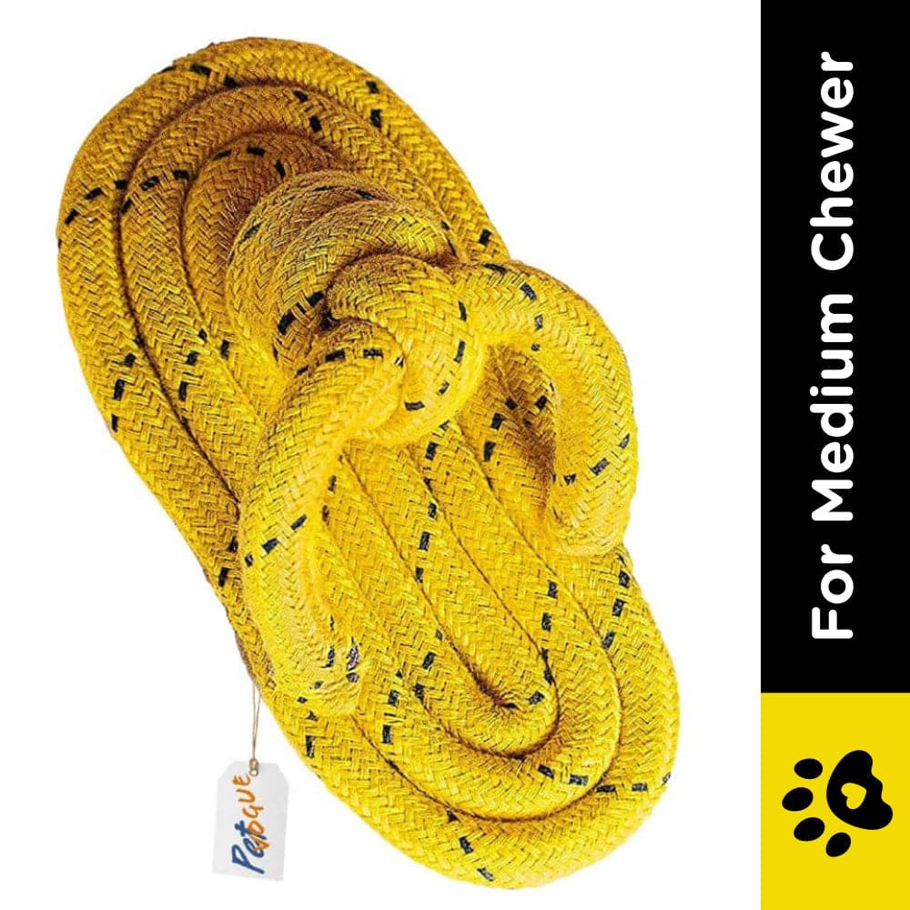 Pet Vogue Sandal Shaped Rope Toy for Dogs | For Medium Chewers (Yellow) Dogs-Toys Pet Vogue