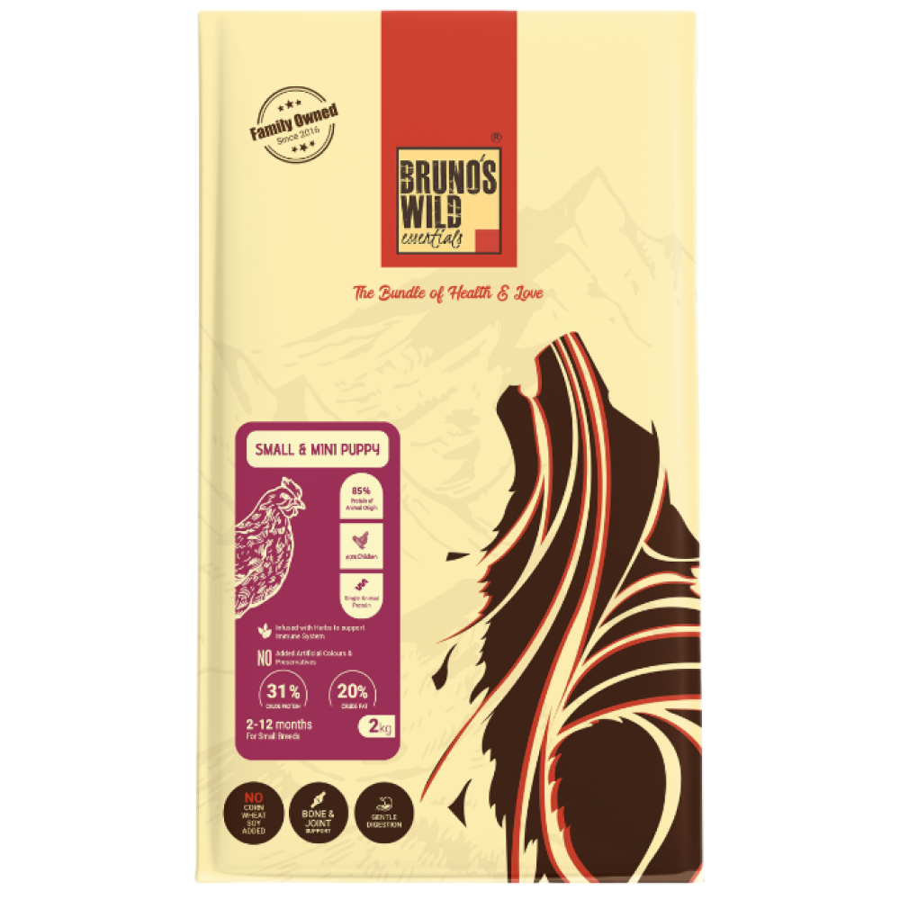 Bruno's Wild Essentials Small and Mini Puppy Dog Dry Food Dogs- Dry Food Bruno's Wild Essentials 2kg