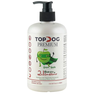 TopDog Premium Green Apple 2 in 1 Shampoo and Conditioner for Dogs and Cats