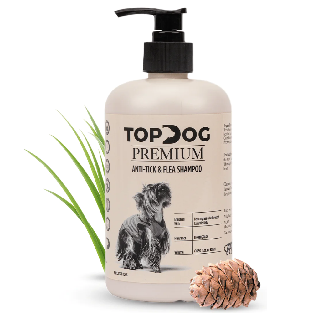 TopDog Premium Anti Tick and Flea Shampoo for Dogs and Cats